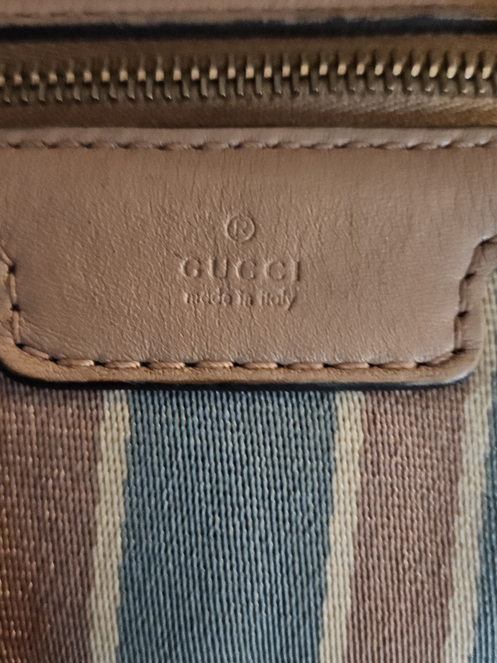 Gucci Beige GG Canvas Boston with Pink Trim and Striped Center - Picture 6 of 13